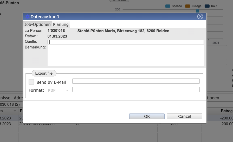 2 Datenauskunf erstellen
